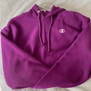 Champion crop plum hoodie
